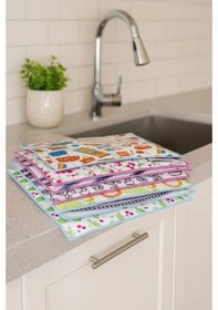 Resim 3 Adet Mikrofiber Kurutma Bulaşık Altlığı Çok Renkli 