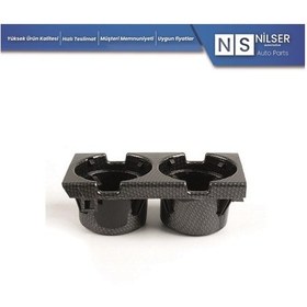 Resim Bmw E46 Bardaklık Orta Konsolda Karbon Siyah 1998-2005 