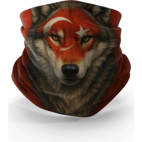 Resim Bebo Store Extreme Outdoor Spor , Motorcu ve Bisiklet Kullananlara Özel Desenli Buff Boyunluk Bandana Balaklava (KURT-216) 