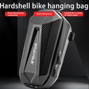 Resim Hard-Shell Elektrikli Scooter & Bisiklet Ön Asma Çantası - Ayarlanabilir Montaj, 3D Kontur Tasarım, Dayanıklı Polyester, Büyütülebilir Katlanır Gidon Çantası için İşe Gidiş-Geliş, Seyahat, Şehir Sürüşleri (Siyah) 