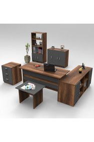 Resim L'occi Concept Diego Abcdef Ofis Büro 6'lı Masa Takımı Barok-antrasit 