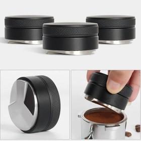 Resim 1 adet, Kahve Dağıtıcı Espresso Dağıtım Aracı/Düzleştirici 3 Eğimli Yamaç Ayarlanabilir Avuç İtici 51/53/58mm Portafiltrelerle Uyumludur 