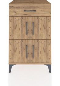 Resim Hyperion Komodin Tek Raflı Tek Çekmeceli 4 Kapaklı 60x44x96 Ç... Çam 
