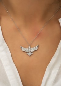 Resim Papatya Silver 925 Ayar Anka Kuşu Gümüş Kolye 