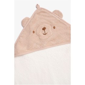 Resim Jolie Ma %100 Organik Pamuk Milky Bear Başlıklı Kundak Bebek Havlusu ( 75*75 Cm ) 