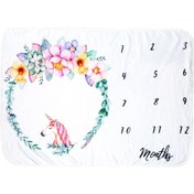Resim Vkemall Yavru Fleece Büyüme Kilimi: Bebek Fotoğraf Tema Döşemi, İlk Yıl Hatıra Kaydedici, Teknosa Desenli 70x102cm Çok Renkli 