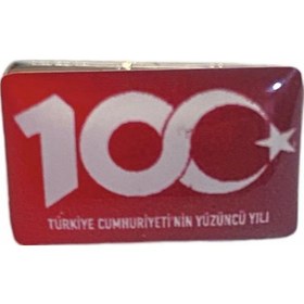 Resim Herşey Nota 100. Yıl Rozeti Kırmızı Metal Yaka Rozeti 1 Adet kırmızı 