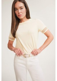 Resim DeFacto Regular Fit Bisiklet Yaka Penye Kısa Kollu Tişört E4416AX25SMYL273 