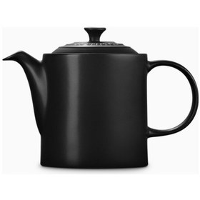 Resim Le Creuset 4 Fincan Kapasite Şık Tasarım Büyük Seramik Demlik Mat Siyah 
