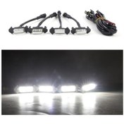 Resim Dofolink Araba Izgara Led Gündüz Işığı 12v Beyaz Işık Transparent Kasa 4 Adet Abs Dayanıklı 