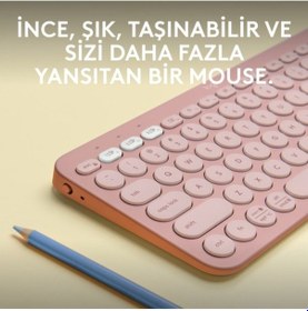 Resim TeknoKapsül Logitech K380S Pebble Keys 2 Çoklu Cihaz Özellikli Bluetooth Türkçe Q Klavye, Pembe 920-011861 