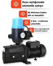 Resim İmpo Jet 1 Hp Bakır Sargılı 4 Kat 5 Daire Paket Hidrofor Seti 