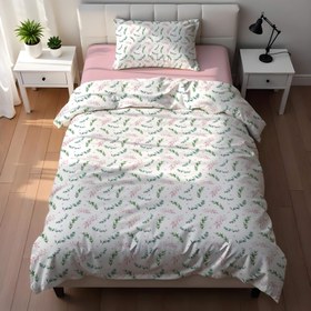 Resim Evmila Minik Çiçekler Desenli Nevresim Takımı - 160x220cm Nevresim +50x70cm Yastık Kılıfı+90x190cm Çarşaf 