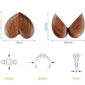 Resim Kecilila Siyah Ceviz Kalp Şeklinde Teklif Yüzük Kutusu Retro Yaratıcı Saklama Kutusu Mini High-End Düğün/tanabata Hediye Paketleme (Yurt Dışından) 