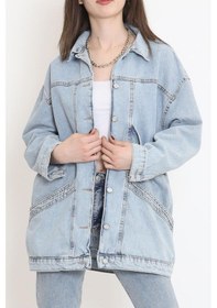 Resim Oversize Kot Ceket Açıkmavi - 10002.1778. Çok Renkli 