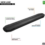 Resim NewLine Siyah Yan Basamak Profil 219 Cm 