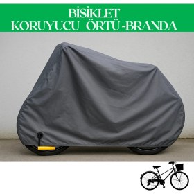 Resim Breen Gri Kilit Uyumlu Bisiklet Brandası, Bisiklet Koruma Örtüsü, Su ve Toz Geçirmez, 4 Mevsim Koruma 