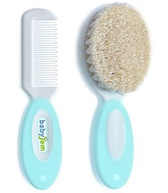Resim BabyJem Fırça Tarak Setı Dogal Kıl - Mavi - Mavi / Standart 