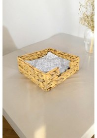 Resim Digithome Hasır Masa Üstü Kare Yatay Peçetelik 19 Cm Kahverengi I/2 C1-1-289 