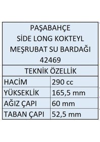 Resim 42469 Side Long Kokteyl Meşrubat Su Bardağı 12 Adet Kokteyl Votka Bardağı Beyaz 