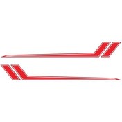 Resim D-716 Araba Çizgili Vinil Gövde Çıkartmaları Kişiselleştirilmiş Modifikasyon Araba Çıkartması Kırmızı 