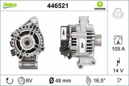 Resim VALEO 446521 | Alternatör Komple 120 A (Ford Fiesta-Fusion V 1.4 1.6 16 V-Focus-C-Max 1.4-1.6 16V) 