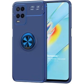 Resim Oppo A54 4g Kılıf Kickstand Ring Holder Lacivert 