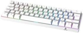 Resim Gravion Kyra MK61 RGB Mekanik Gaming Oyuncu Klavyesi,%60 Kompakt, Bluetooth & 2.4G Kablosuz + Kablolu, Huano Red Switch, Türkçe Q,Beyaz 