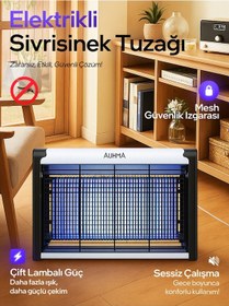 Resim Auhma Aqm01 Çift Ampullü Elektrikli Sineklik Sivrisinek Kovucu & Yakalama Cihazı 30 M² Etki Alan 