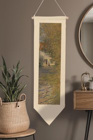 Resim Duvar Halısı Pinterest Oda Dekoru, Monet Sanat Serisi, 100cm Kanvas Flama Askılı Duvar Örtüsü NO:632 - Renkli - 10 / 30 x 100 