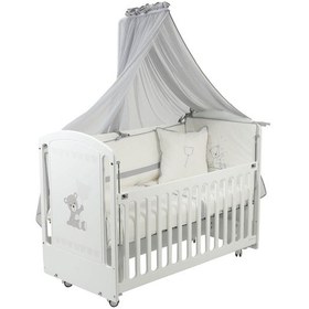 Resim Meltem Kids Sweet Bear Anne Yanı Ahşap Sallanır Beşik 60x120 Cm Beyaz-bear Beyaz 