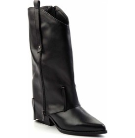 Resim Siyah Hakiki Deri Kadın Bot & Bootie K02415016003 Siyah 