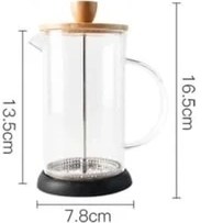 Resim Storemax Bambu Kapaklı Cam French Press – Dayanıklı Çay ve Kahve Demliği, 600 ml Şeffaf Cam, Paslanmaz Çelik Filtreli 