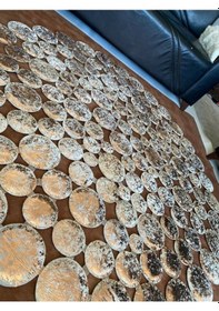 Resim Deri Love Bakır Varaklı Deri Halı 