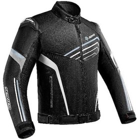 Resim Motosiklet Montu Full Korumalı 4 Mevsim Maxdura Kumaş Ve Pu Deri Motor Mont Black Edt 