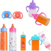 Resim Yaratıcı Bebek Biberon Oyuncak, Tüketilemez, Dollhouse Aksesuarları Oyuncaklar, Çocukların Taklit Oyunu Oyuncak, Minyatür Meyve Suyu Şişesi Oyuncak, Noel Hediyesi, Doğum Günü Hediye 