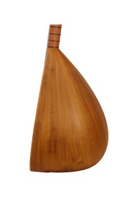 Resim Telli Çalgı Yapım Uzun Sap Sade Model 40 Tekne Yaprak Dut Bağlama 