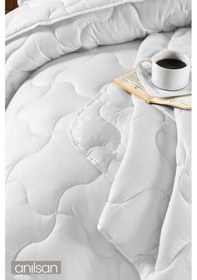 Resim 4 Mevsim Mikrofiber Tek Kişilik Yorgan, 155x215cm, Beyaz Ev Ve Otel Yorganı, Sade Ve Zarif Beyaz 