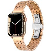 Resim Butam Bilişim Watch 7 41mm Uyumlu Krd-86 Metal Kordon-rose Gold 