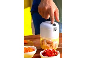 Resim Flamex Şarjlı Portatif Doğrayıcı Mini Pratik Rondo El Doğrayıcı Üç Lı Çelik Lı 