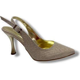 Resim Defne 181-26 Simli Arkası Açık Ince Topuk Kadın Stiletto 