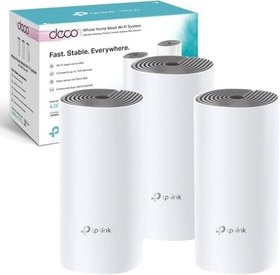Resim TP-Link Deco E4 3-Pack , AC1200 Mbps, Dual-Band, 10/100Mbps Portları, 100 Cihaza Kadar Bağlanılabilirlik, 370 m²'ye Kadar Kapsama, Mobil Uygulama ile Kolay Kurulum, Wi-Fi 5 Mesh Sistemi 