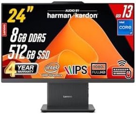 Resim LENOVO IdeaCentre 24IRH9 Intel Core i7-13620H 8GB 512GB 23.8 FHD FreeDos Siyah All in One Bilgisayar 