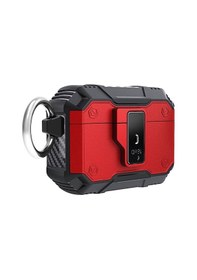 Resim Effox Apple Uyumlu AirPods 3. Nesil Airbag 35 Darbelere Karşı Dayanıklı Düğmeli Kılıf-kırmızı Kırmızı 