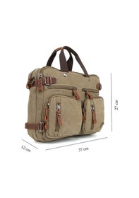 Resim Kanvas Kumaş , Çok Fonksiyon, Tek Şıklık 15,6 İnç Laptop Bölmeli Hem El Hem Omuz Hem Sırt Çantası Haki-1470 Haki 