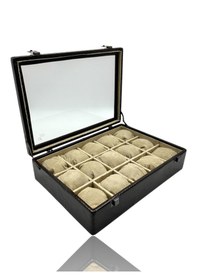 Resim Diji 15'li Saat Kutusu Saat Çantası Timsah Kahve İçi Krem Krem Ya 