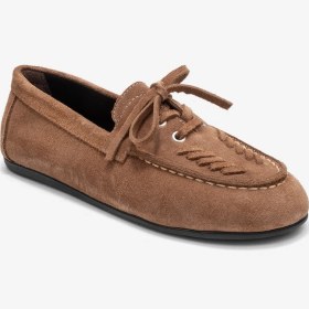 Resim Luvi Shoes Lorven Toprak Süet Hakiki Deri Bağcıklı Kadın Loafer Ayakkabı Toprak 