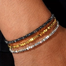 Resim Şık Boho Şık Kare Doğal Taş Boncuk Bileklik - Doğum Günleri veya Tatillerde Eş, Koca, Çiftler & Arkadaşlar için Mükemmel Hediye 