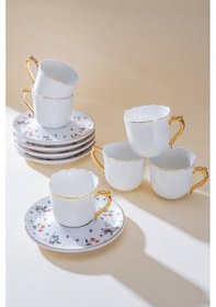 Resim Acar Evalina 6 Kişilik Kahve Fincan Takımı - 90 Ml Renkli 