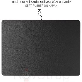 Resim NovStrap Macbook Uyumlu Air Uyumlu M1 Çip A2337 A1932 A2179 13.3" Uyumlu Kılıf Deri Desenli Rubber Mat Kapak 